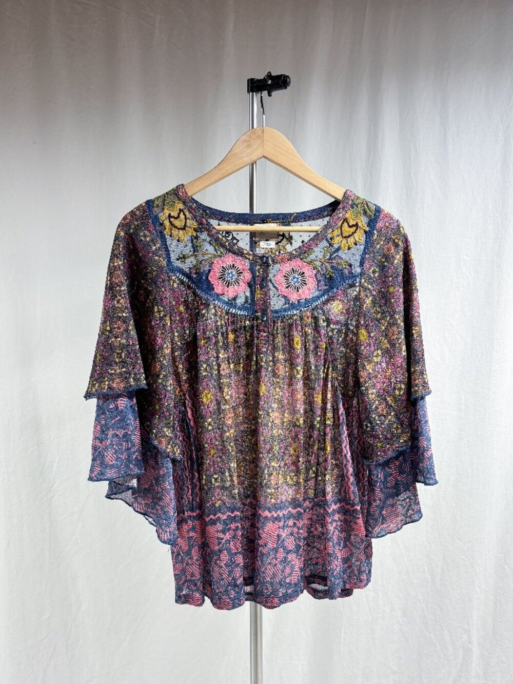 Anthropologie Postmark Ciutadella Embroidered Boho Top
